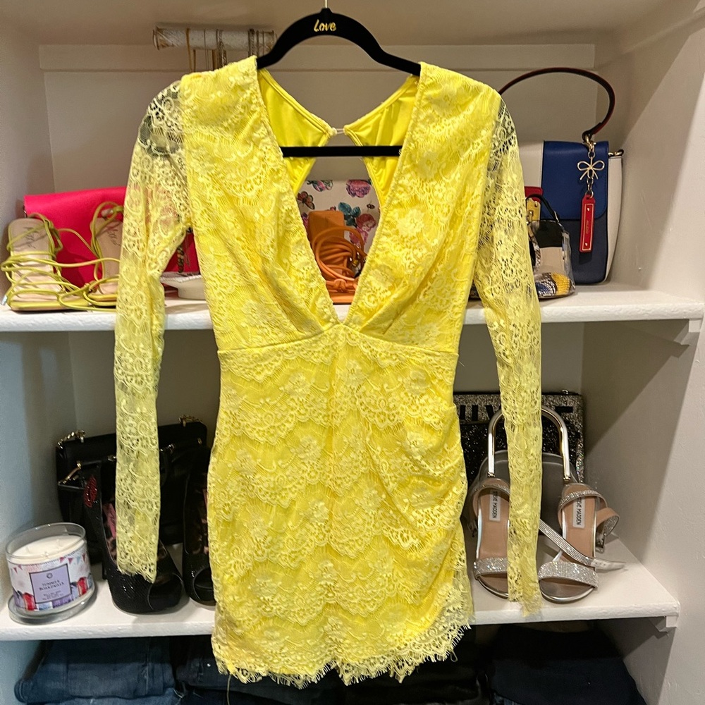 Yellow lace dress